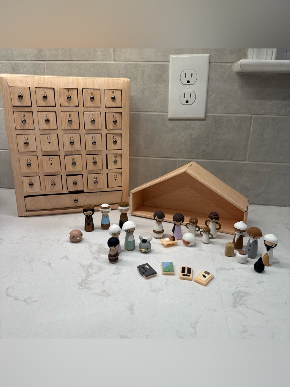 Advent Calendar Christmas Nativity Set Toys Jesus